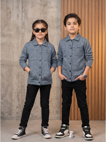 Fleece Shirt Jacket For Boys & Girls VWT63-A
