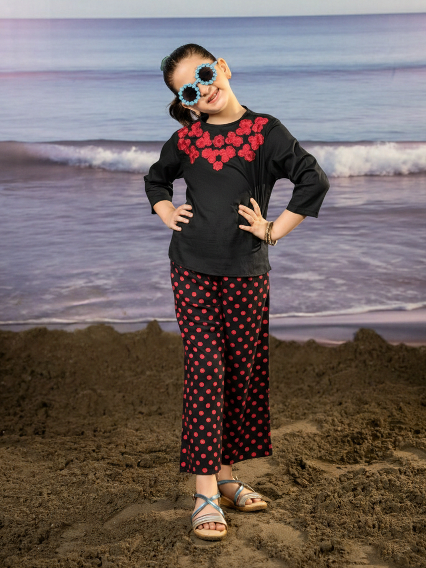 Embroidered Girls Co Ord Set VG162-D