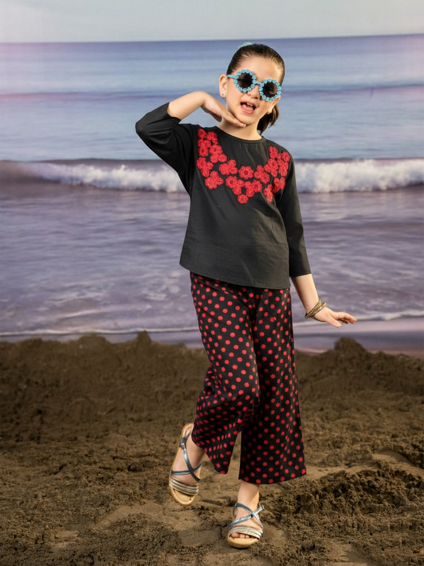 Embroidered Girls Co Ord Set VG162-D