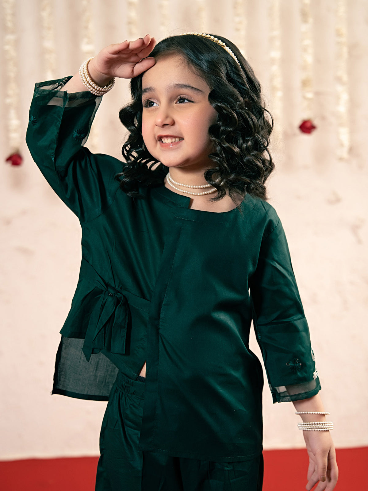 Girls Summer 2Pcs Embroidered Suit VG174-A