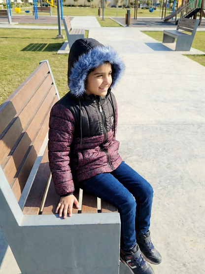 Full Sleeves Hooded Puffer Jacket For Girls VJ83-A