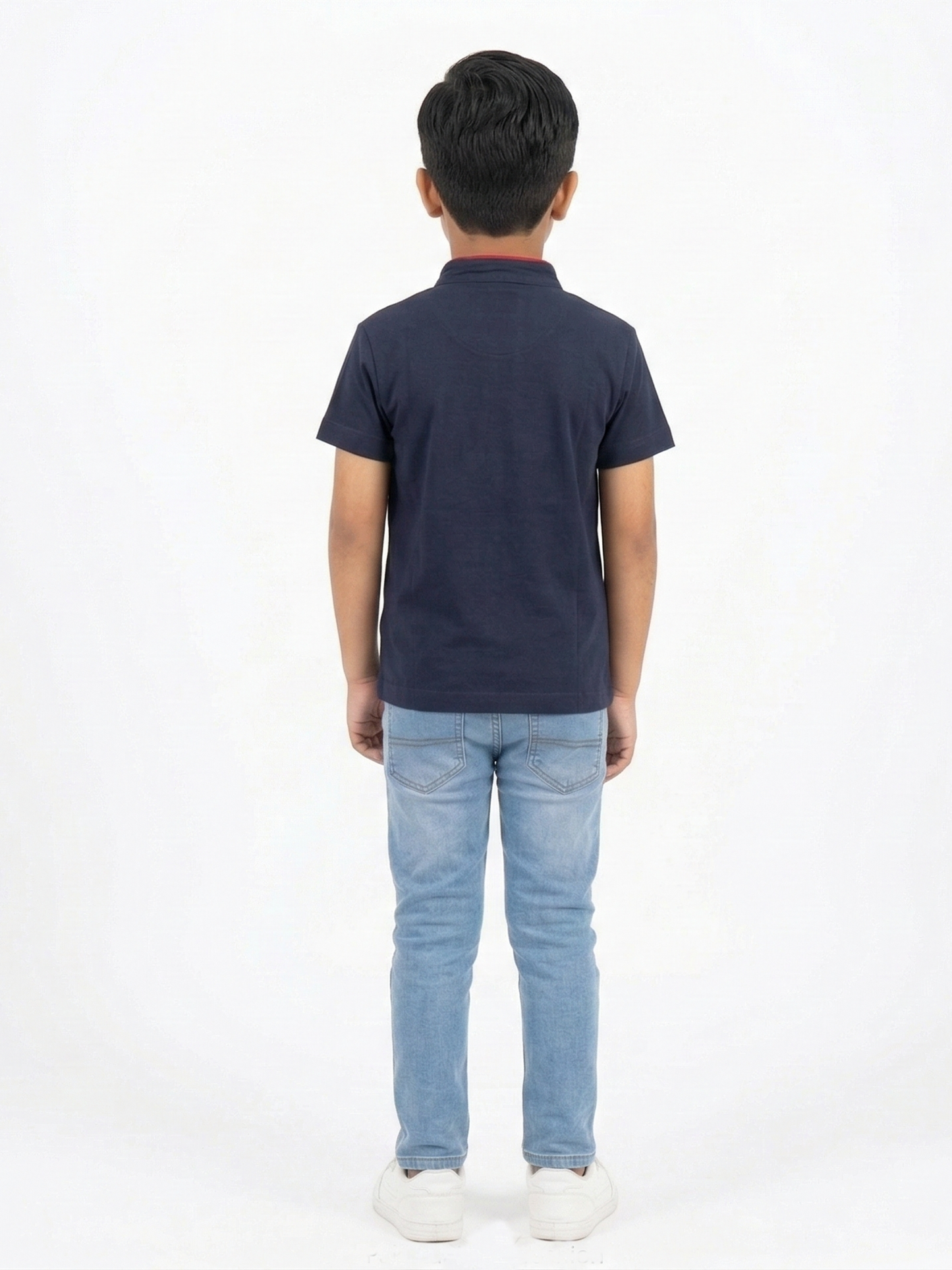 Boys Navy Mandarin Collar Casual Shirt VP25-A