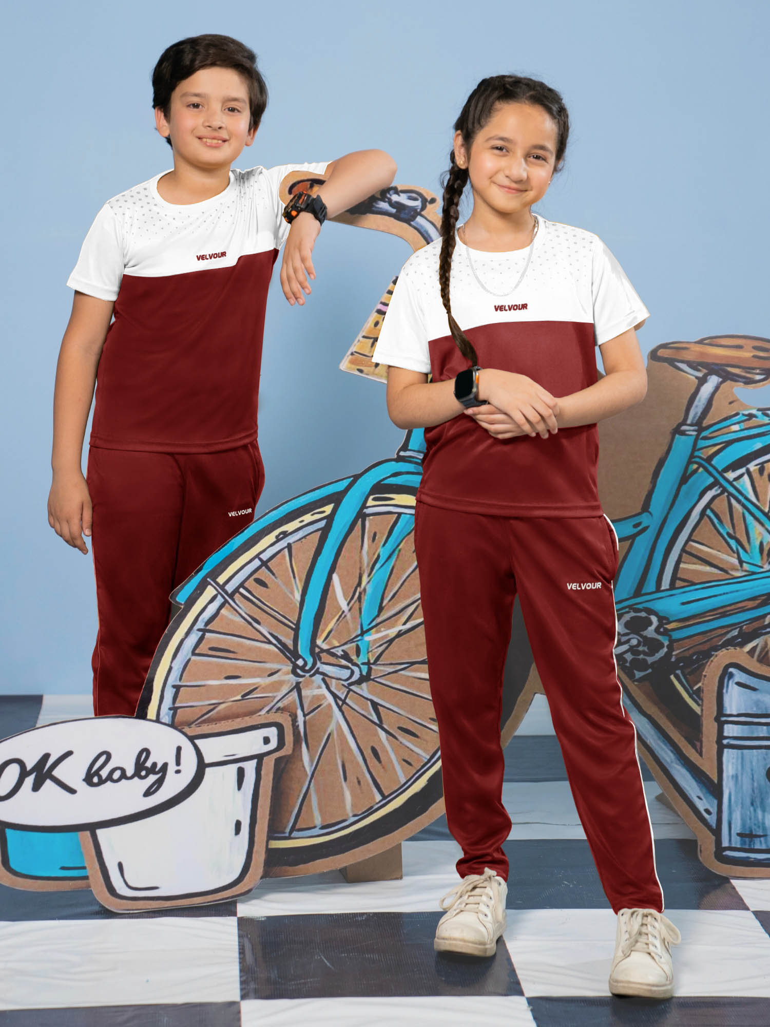 Tracksuit For Boys & Girls Poly athletic Fabric VST50-C