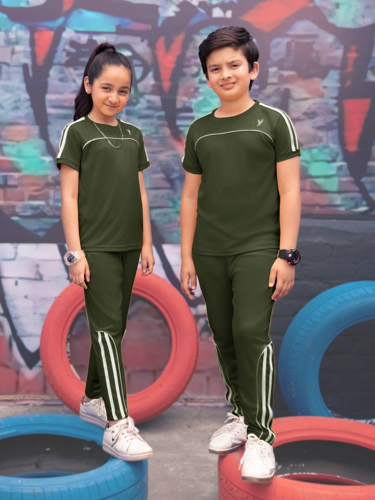 Tracksuit For Boys & Girls Poly athletic Fabric VST52-B