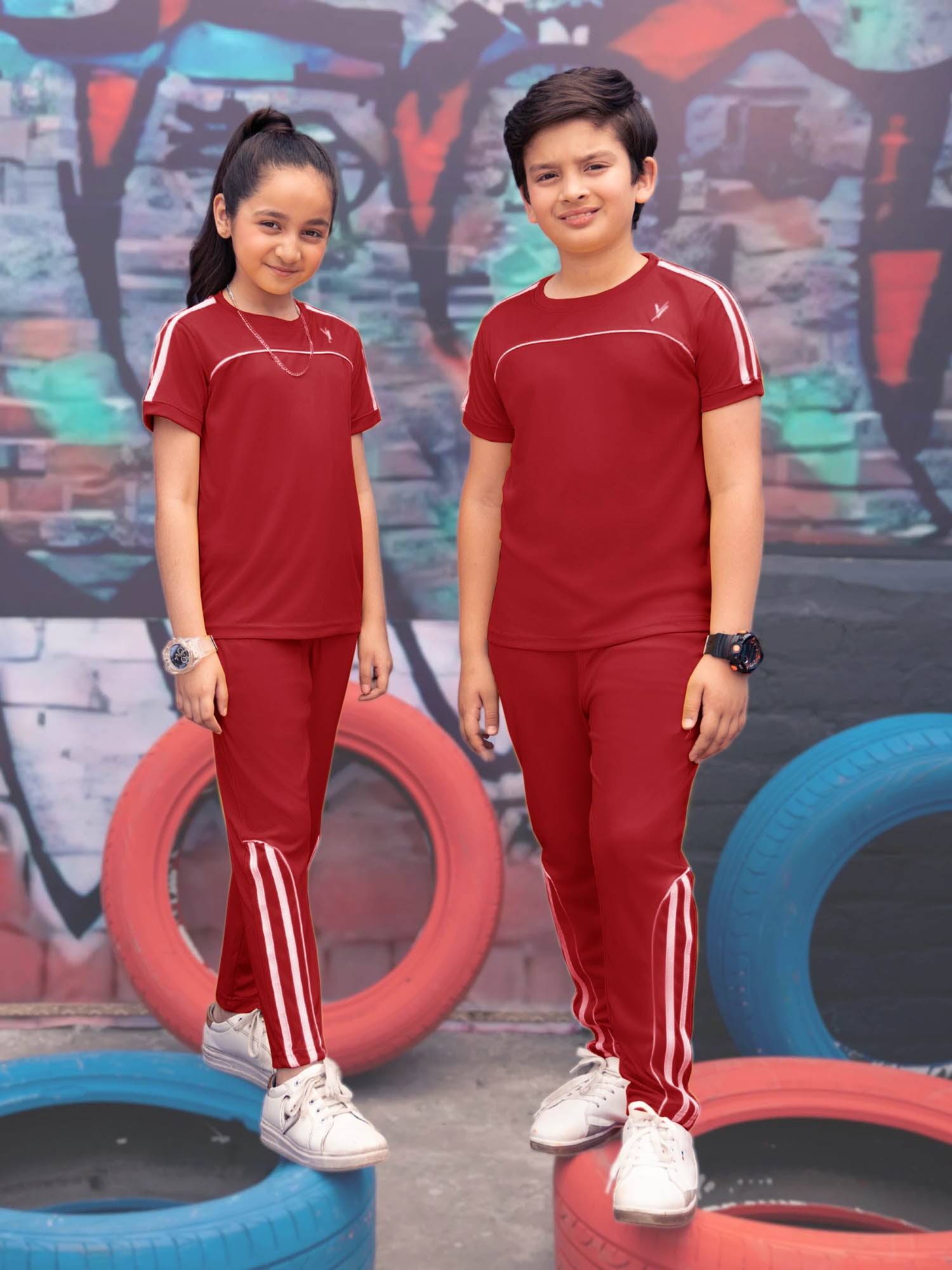 Tracksuit For Boys & Girls Poly athletic Fabric VST52-D