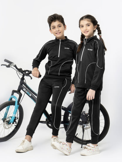 Mock Neck Tracksuit For Boys & Girls, Poly Athletic Fleece #VWT11-B