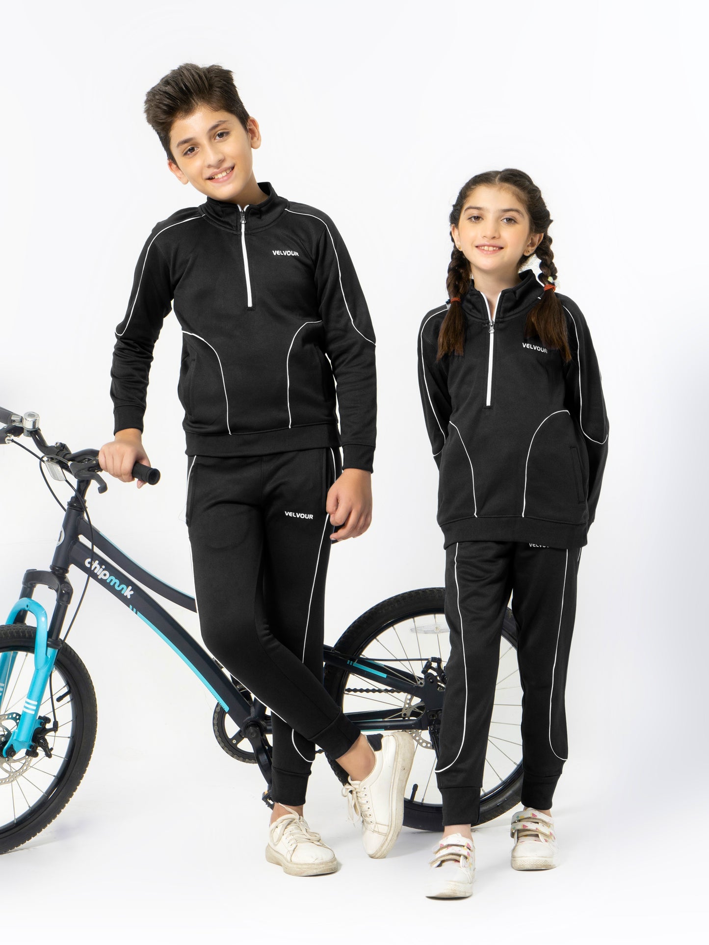 Mock Neck Tracksuit For Boys & Girls, Poly Athletic Fleece #VWT11-B