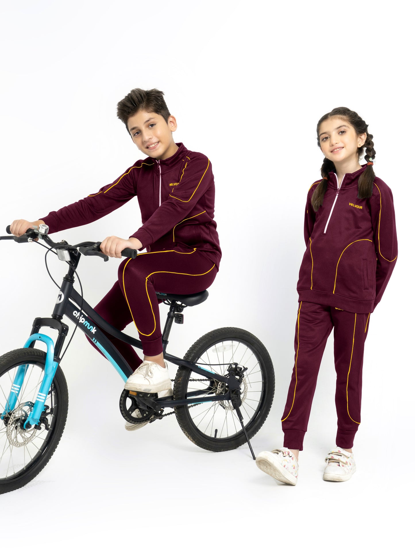 Mock Neck Tracksuit For Boys & Girls, Poly Athletic Fleece #VWT011-C