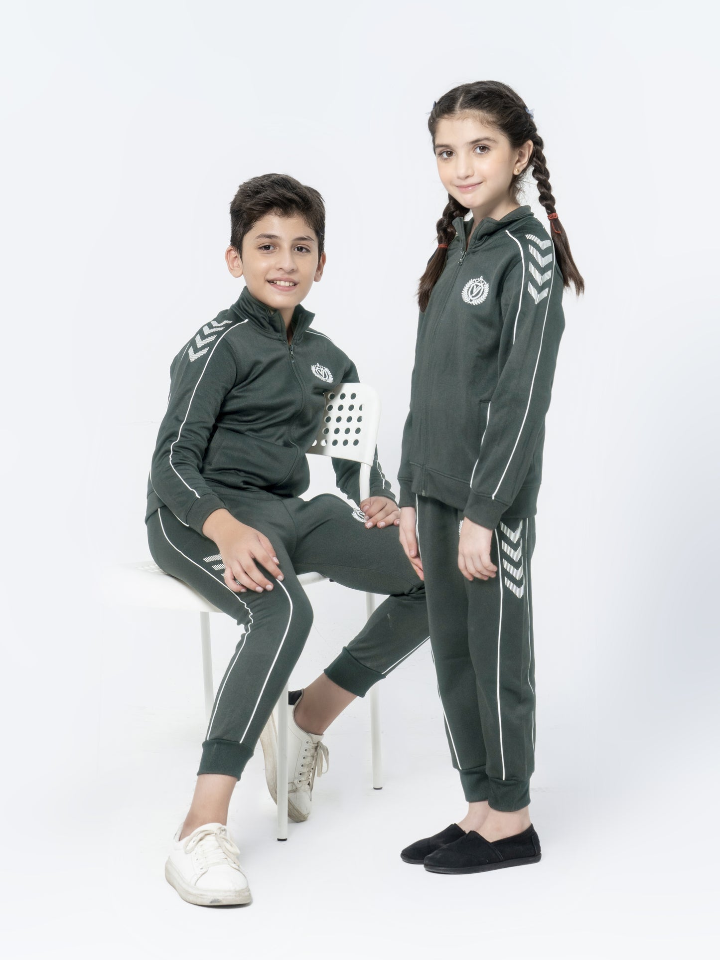 Mock Neck Tracksuit For Boys & Girls, Poly Athletic Fleece #VWT012-C