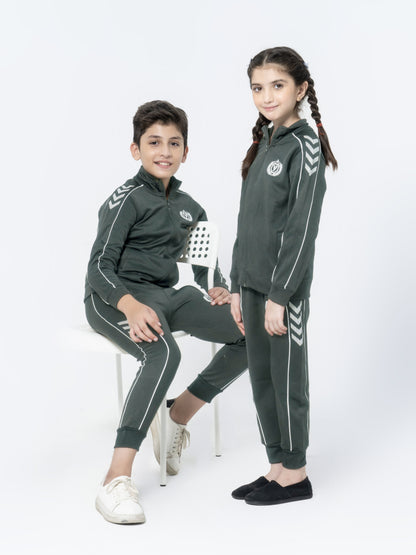 Mock Neck Tracksuit For Boys & Girls, Poly Athletic Fleece #VWT012-C