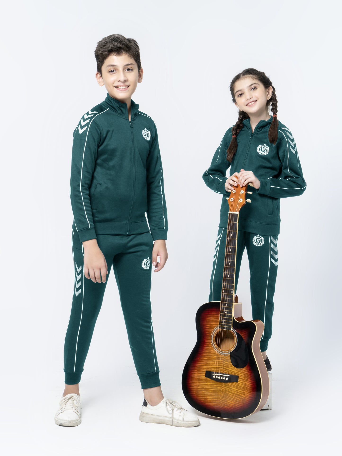 Mock Neck Tracksuit For Boys & Girls, Poly Athletic Fleece #VWT012-D