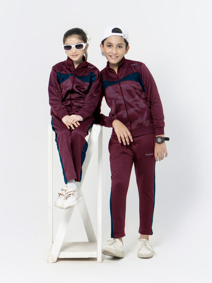 Mock Neck Tracksuit For Boys & Girls, Poly Athletic Fleece #VWT03-A