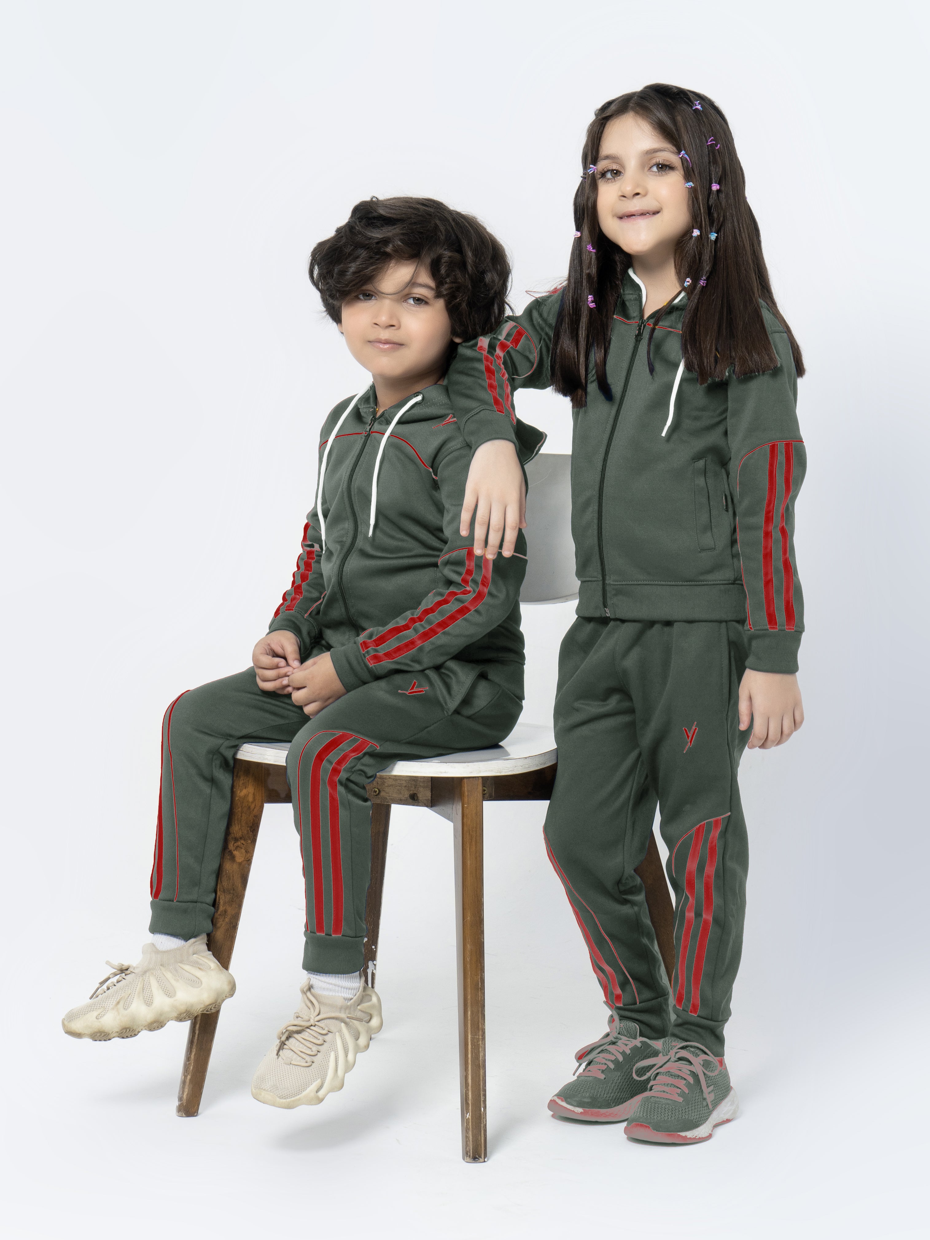 Hooded Tracksuit For Boys & Girls, Poly Athletic Fleece #VWT05-A