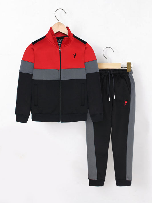 Mock Neck Tracksuit For Boys & Girls, Poly Athletic Fleece #VWT06-A