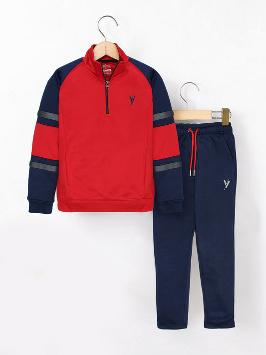 Mock Neck Tracksuit For Boys & Girls, Fleece #VWT23-C