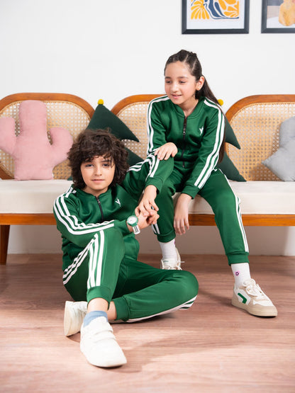 Mock Neck Tracksuit For Boys & Girls, Fleece #VWT36-A