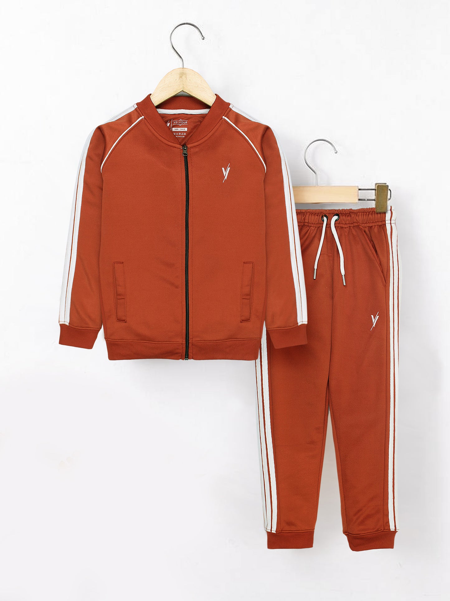 Mock Neck Tracksuit For Boys & Girls, Fleece #VWT36-B