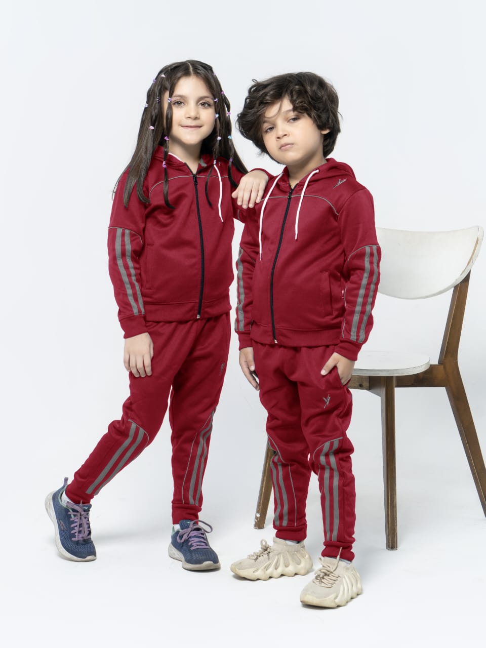 Hooded Tracksuit For Boys & Girls, Poly Athletic Fleece #VWT05-B