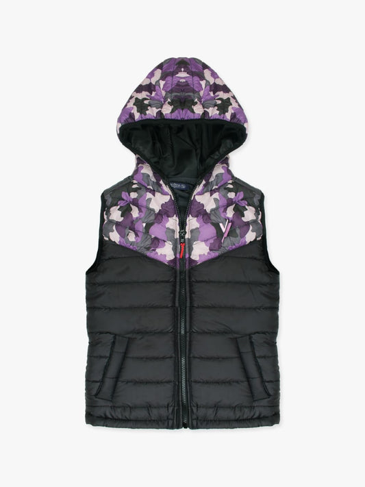 Sleeveless Hooded Puffer Jacket Girls VJ15-BB