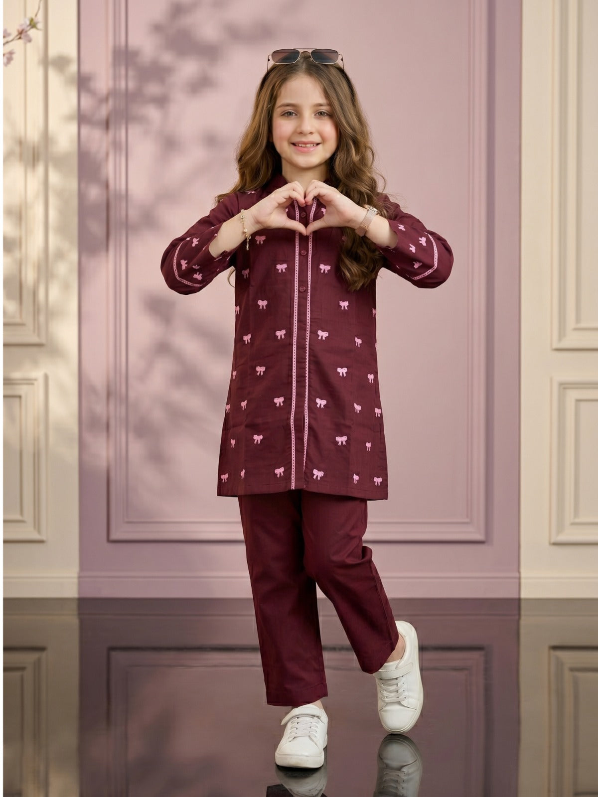 Embroidered Girls Co Ord Set VG214-B