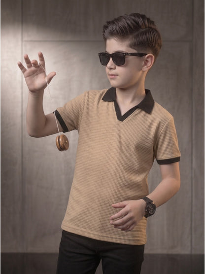 Boys Imported Textured Polo Shirt VP27-A