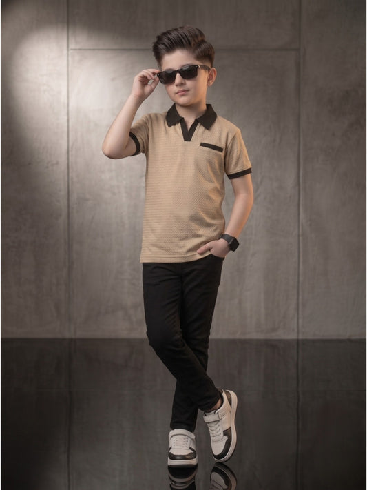 Boys Imported Textured Polo Shirt VP27-A