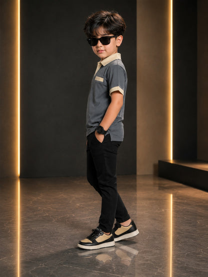 Boys Imported Textured Polo Shirt VP27-C