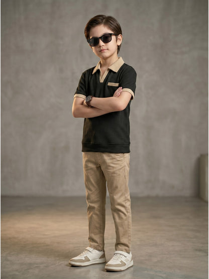 Boys Imported Textured Polo Shirt VP27-B