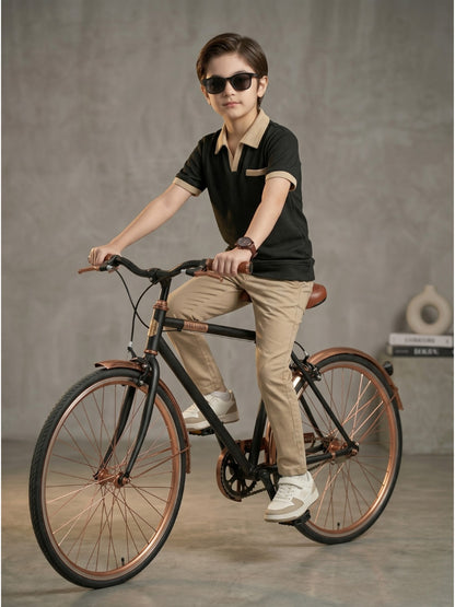 Boys Imported Textured Polo Shirt VP27-B