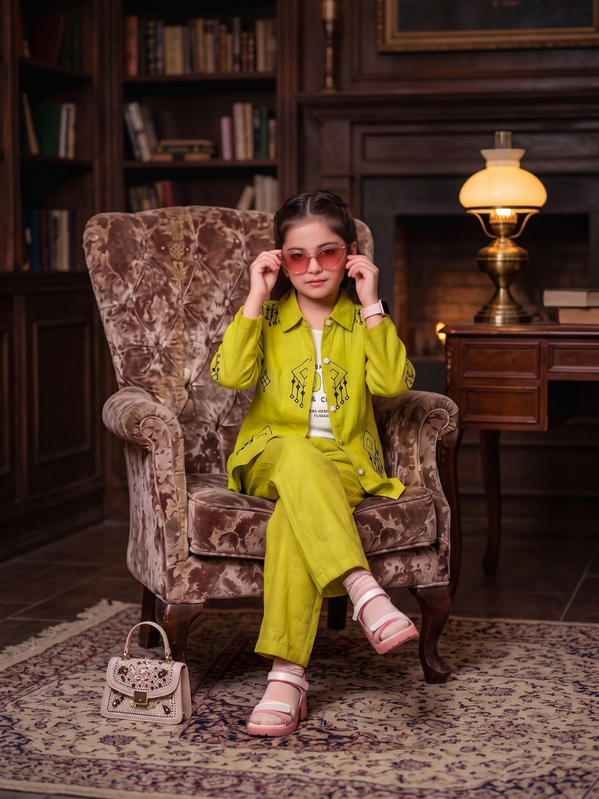 Girls Winter 3Pcs Embroidered Suit Set VCHN01-B