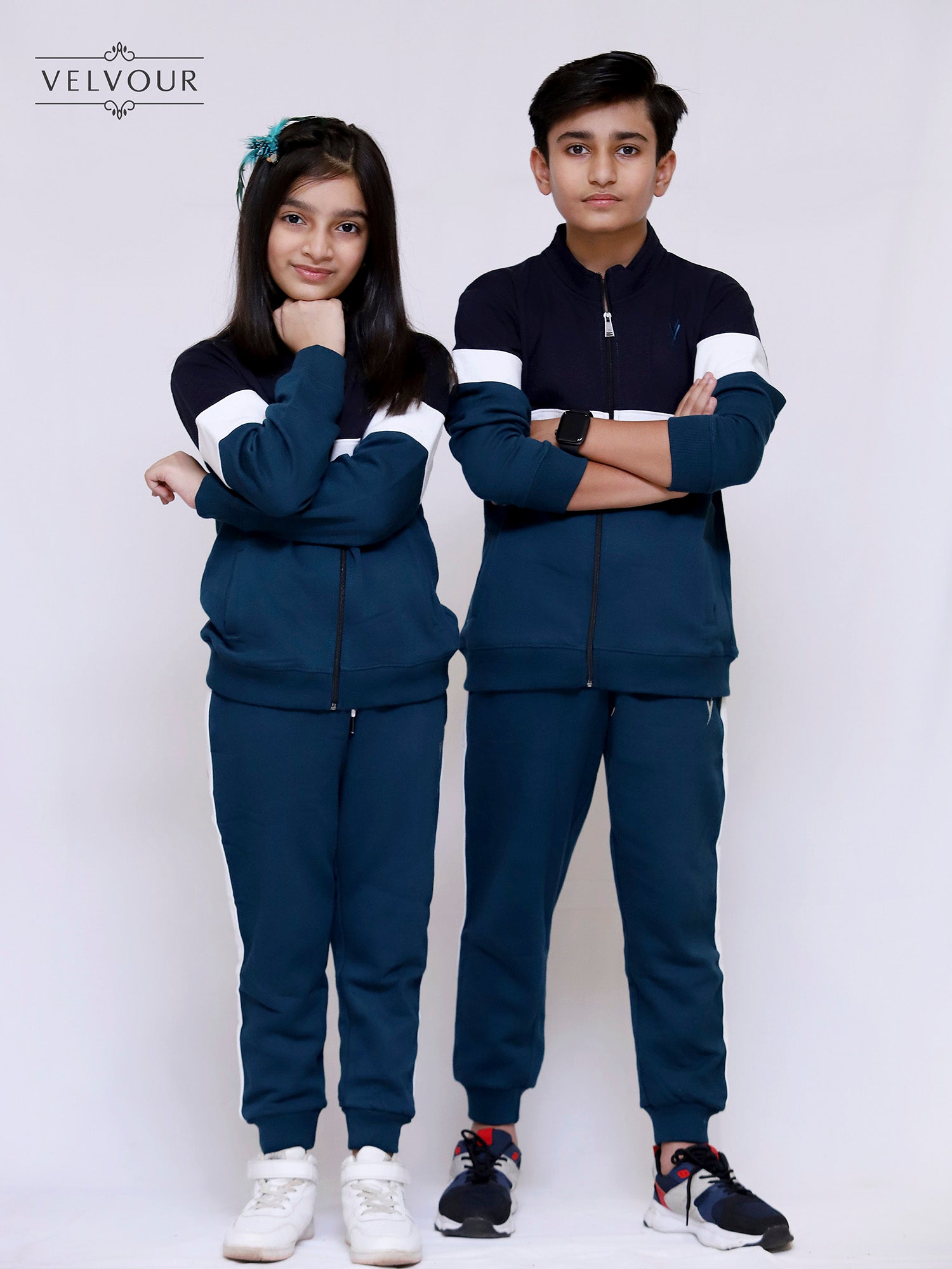 Hooded Tracksuit For Boys & Girls, Poly Athletic Fleece #VWT06-C