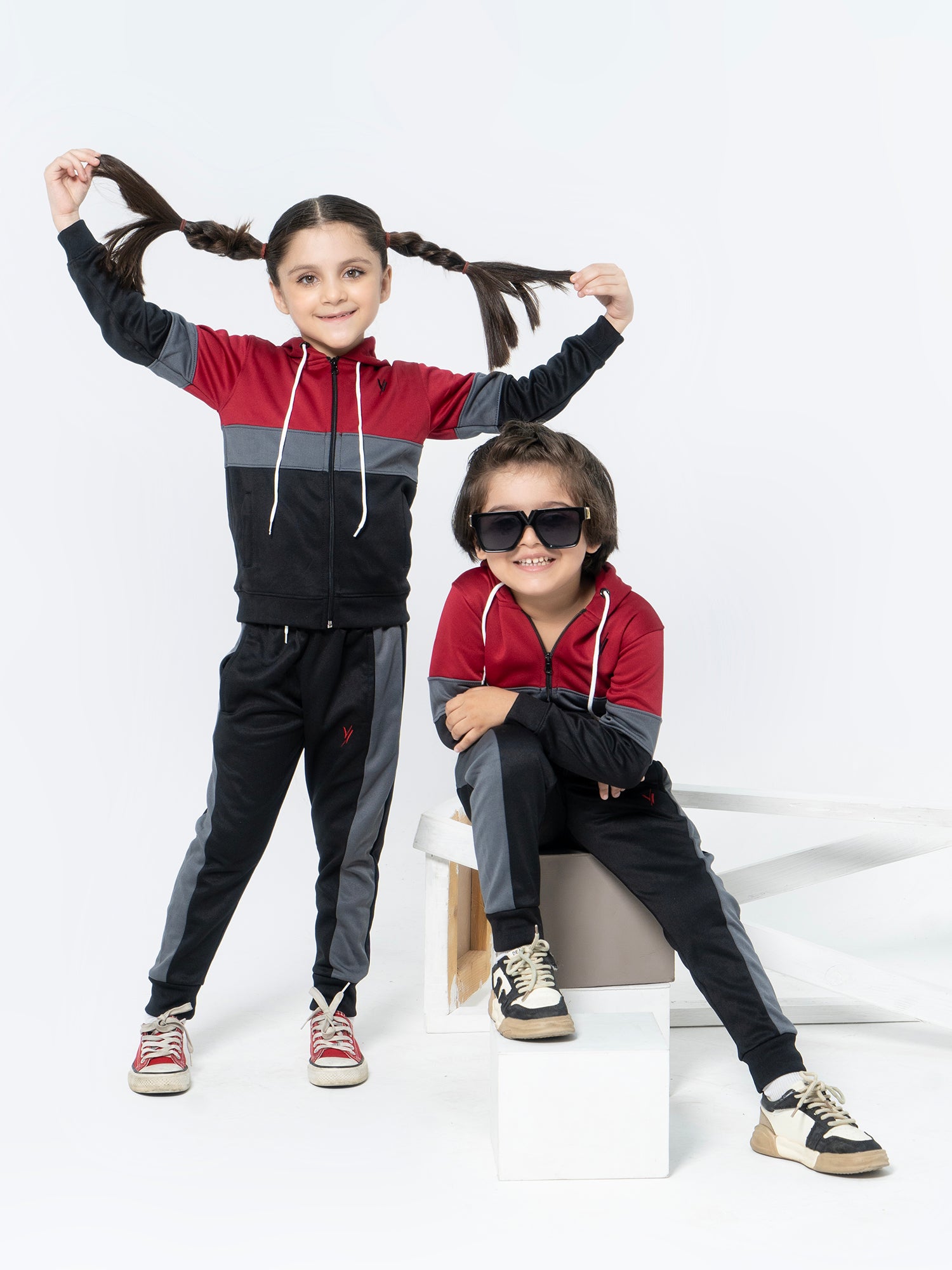 Hooded Tracksuit For Boys & Girls, Poly Athletic Fleece #VWT06-A
