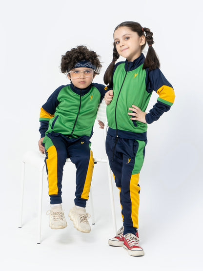 Mock Neck Tracksuit For Boys & Girls, Poly Athletic Fleece #VWT07-C