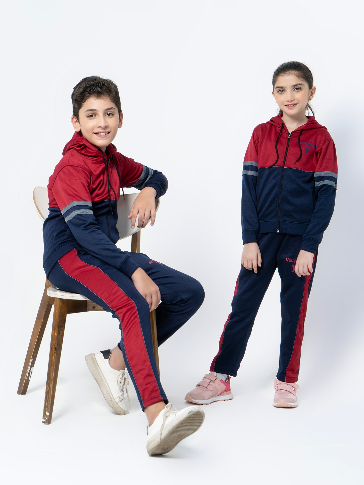 Hooded Tracksuit For Boys & Girls, Poly Athletic Fleece #VWT08-A