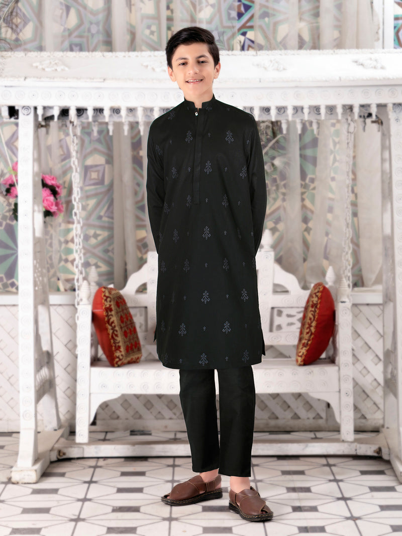 Boys Kurta Trouser Suit Set VB139-Black