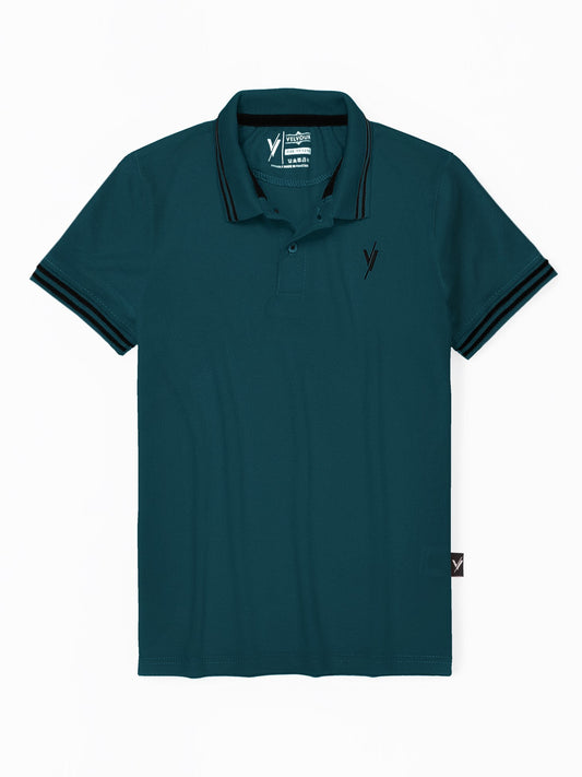 Tipping Collar Polo Shirt For Boys & Mens Plane Zinc