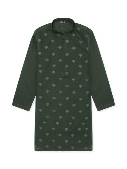 Boys Embroidered Kurta ART VB153 Dark Green