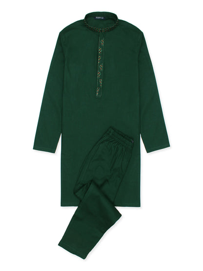 Boys Kurta Trouser Suit Set ART #VB142-B Green