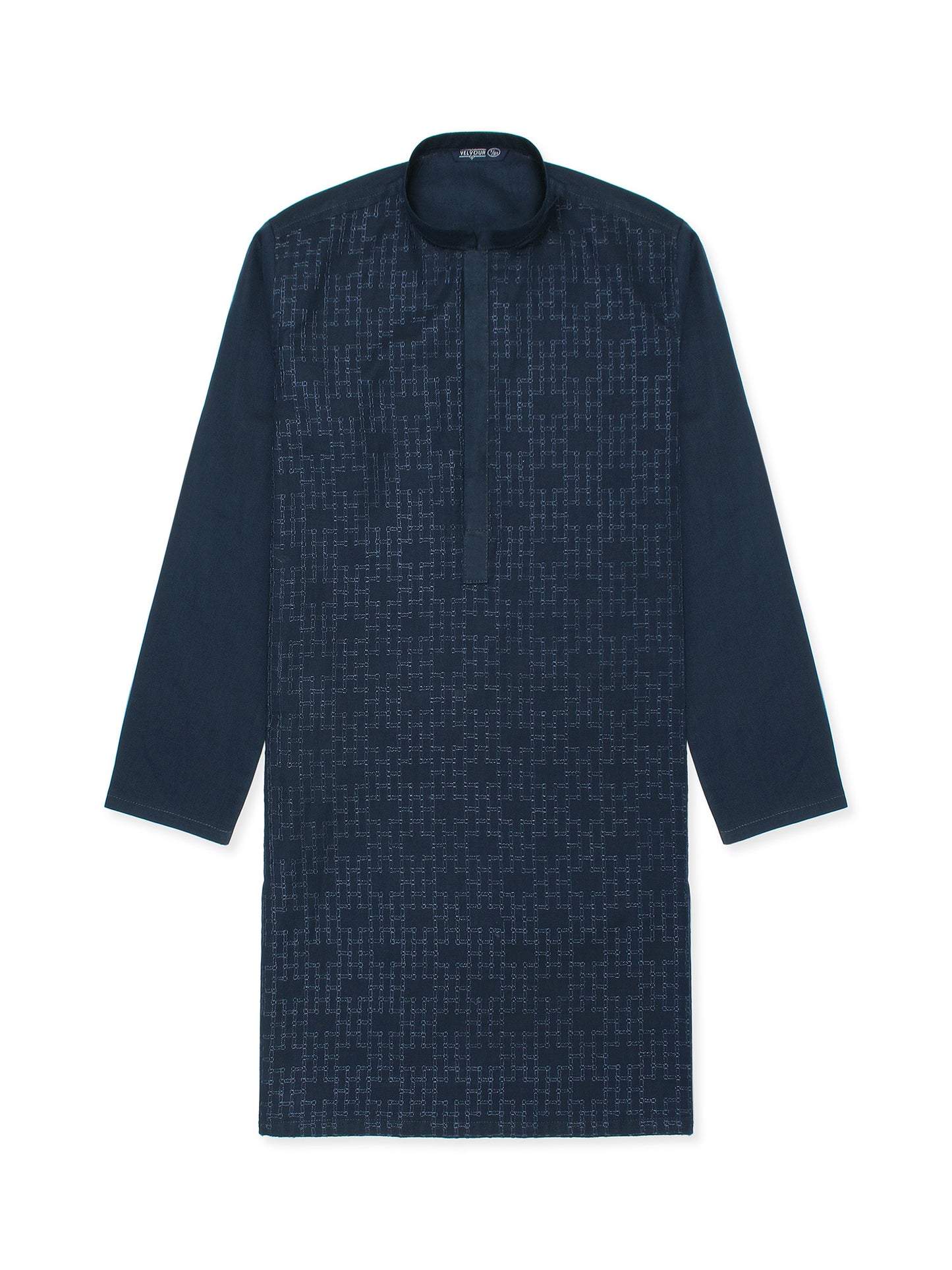 Velvour Boys Embroidered Kurta Navy Blue VB150