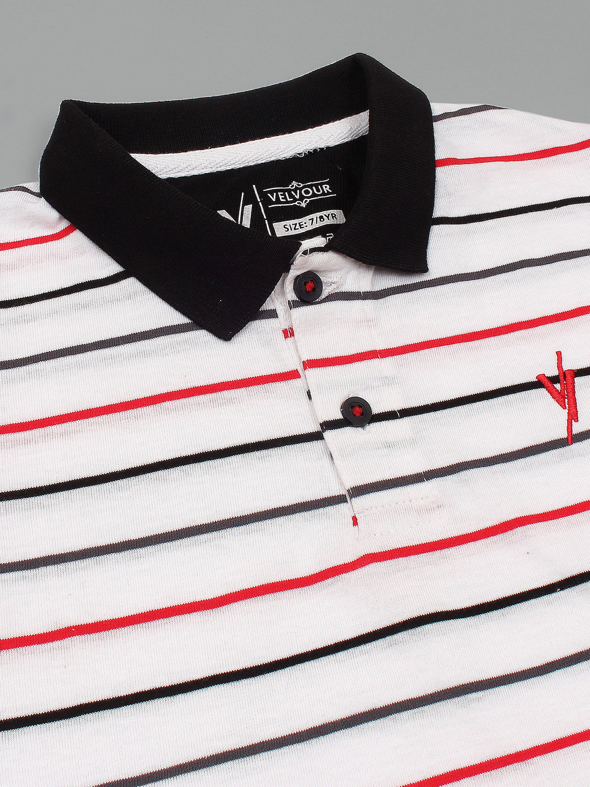 Boys Polo with black collar vbc02