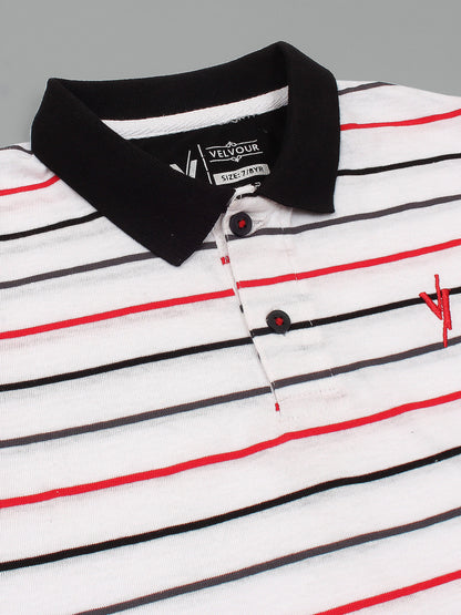 Boys Polo with black collar vbc02
