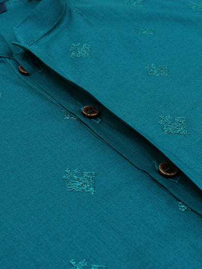Velvour Boys Embroidered Kurta Zinc VB149