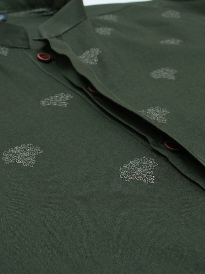 Boys Embroidered Kurta ART VB153 Dark Green