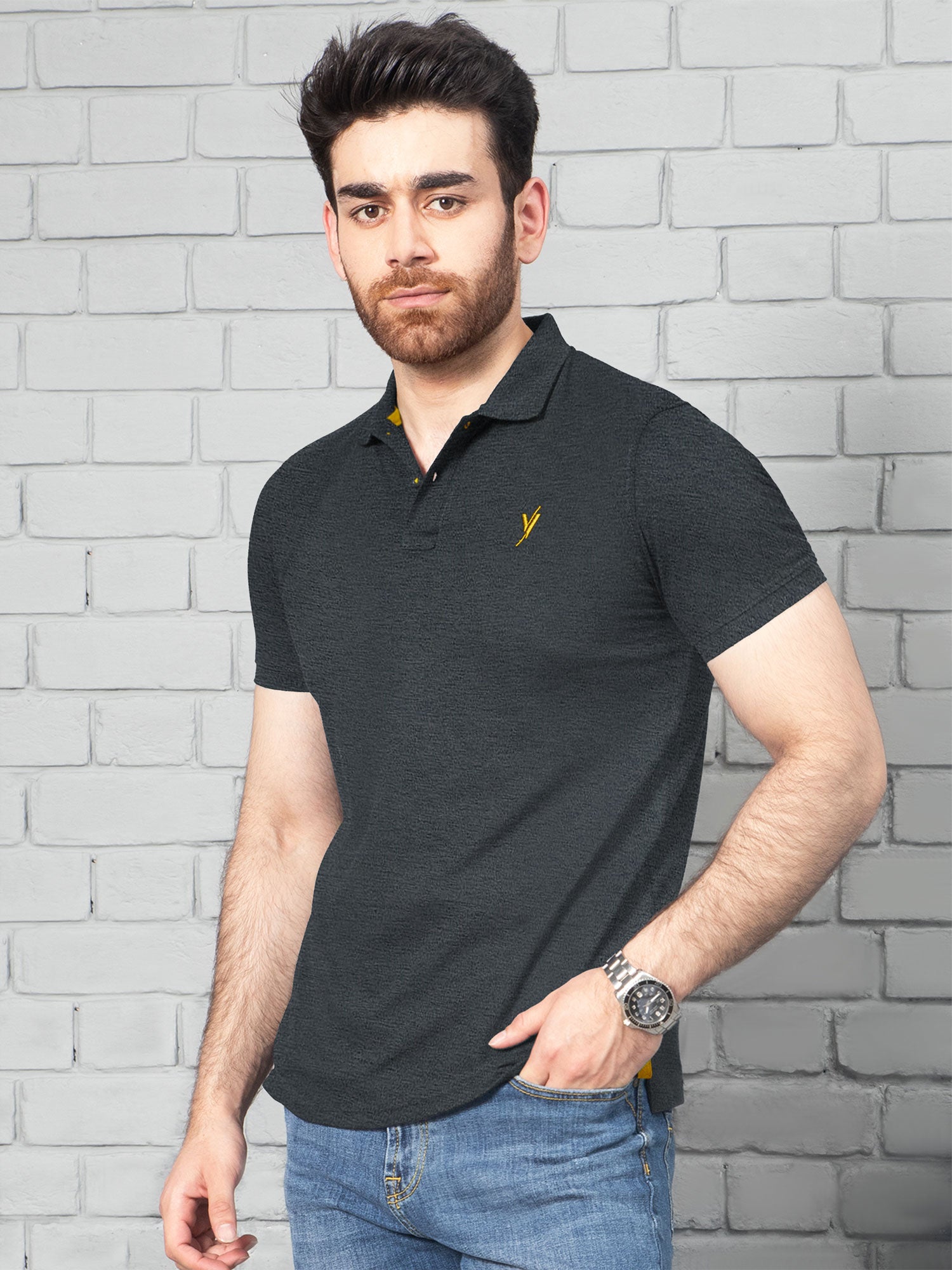 Mens Polo Shirt (Short Sleeve) By Velvour Art #VMP03-G/C - Velvour Shop