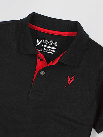 Polo Shirt Plane Summer For Boys Art# VBP06-B/Black - Velvour Shop