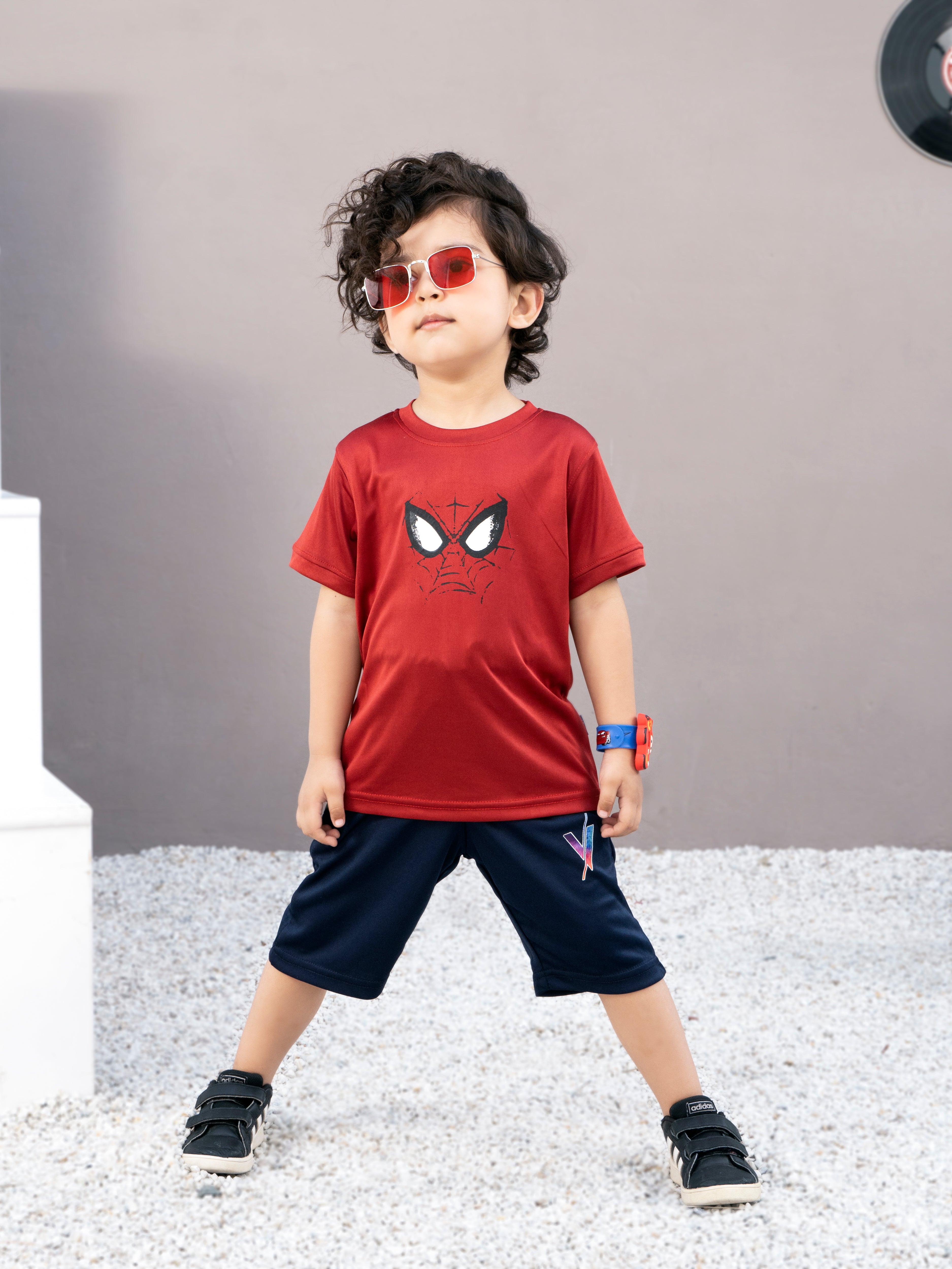 Boys Tracksuit With Shorts Poly athletic Fabric VBTS015 Spider Man