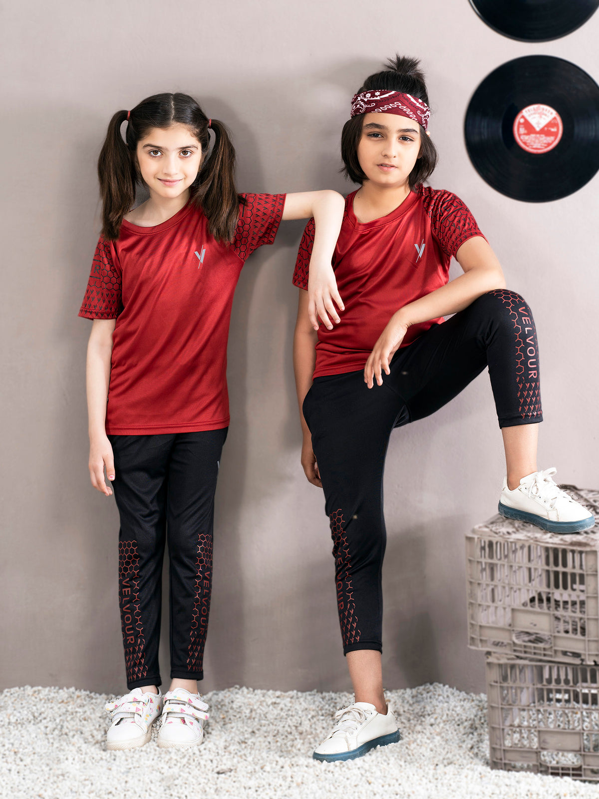 Tracksuit For Boys & Girls Poly athletic Fabric ART #VBTS09-B Burgundy