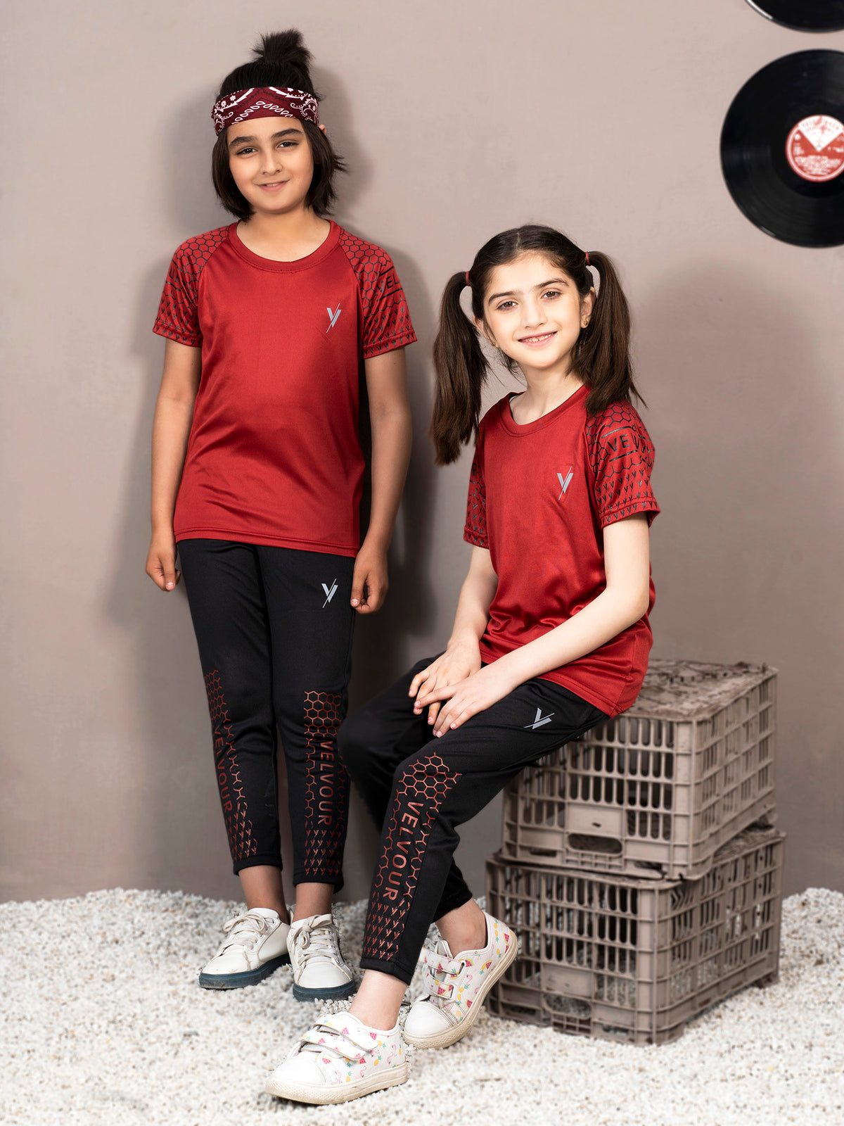 Tracksuit For Boys & Girls Poly athletic Fabric ART #VBTS09-B Burgundy