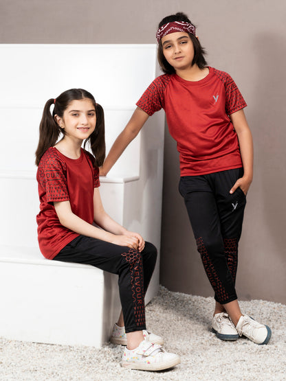 Tracksuit For Boys & Girls Poly athletic Fabric ART #VBTS09-B Burgundy