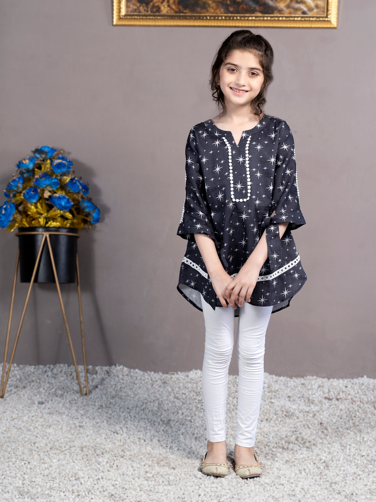 Girls Kurti (Tunic) By Velvour ART# VG56-B Black